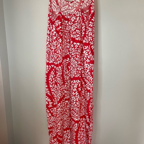 Gap Factory Hi/low maxi dress bright red adjustable spaghetti strap size med - Picture 3 of 8